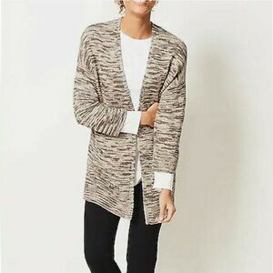J. Jill Pure Jill Mixed-Stitch Marled Cardigan Open Front Size Medium